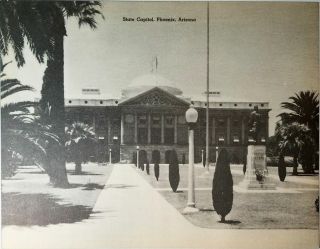Giant Vintage Postcard State Capitol Phoenix Arizona Az 9 X 7 Black & White