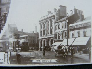 Vintage Views Of Walsall Rp Postcard Lichfield St The Bridge Tram Policeman Etc