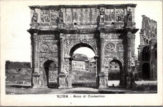 Vintage Postcard The Arch Of Constantine Historical Landmark Rome Italy Unposted