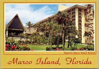 Vintage Postcard The Marriott Beachresort On Marco Island Florida