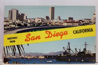 California Ca San Diego Greetings Postcard Old Vintage Card View Standard Post