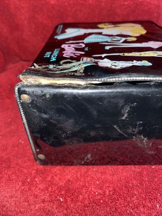 VINTAGE 1962 MATTEL BLACK VINYL BARBIE LUNCH BOX KIT American Thermos 3