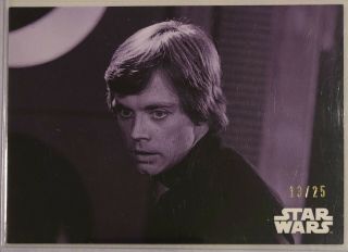 13/25 Luke Skywalker Purple Topps Star Wars Return Of The Jedi Black & White