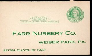 Vintage Advertising Postcard Farr Nursery Co.  Weiser Park,  Pa Order Blank 1930 