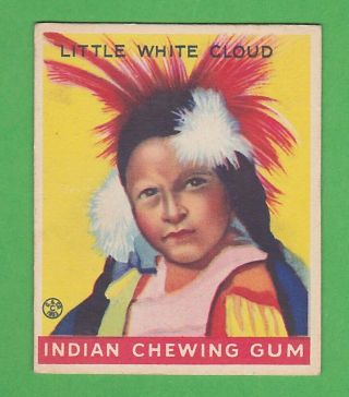 1933 Goudey Indian Chewing Gum 109 Little White Cloud