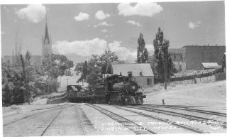 Vintage Rppc V & T Railroad Virginia City,  Nevada Postcard