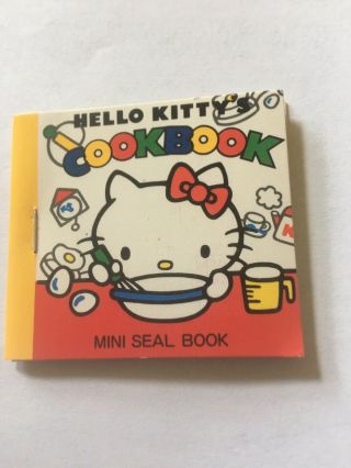 Rare Vintage Htf Sanrio 1976 Hello Kitty Cookbook Mini Seal Sticker Book