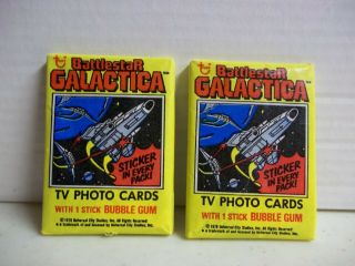 1978 Battlestar Galactica Tv Photo Cards Wax 2 Pack Deal