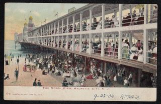 Antique Vintage Postcard The Steel Pier,  Atlantic City,  N.  J.  1906
