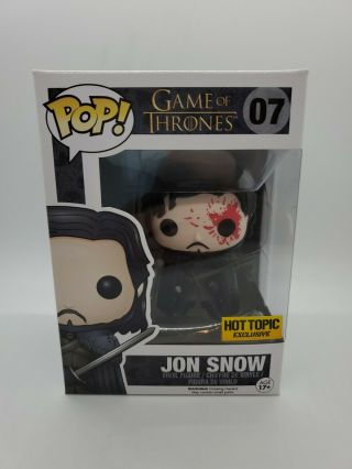 Funko Pop Game Of Thrones 07 Jon Snow Bloody Hot Topic Exclusive No Box Oob