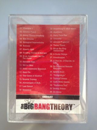 Big Bang Theory Season 1 & 2 Cryptozoic Set Of 72 Cards