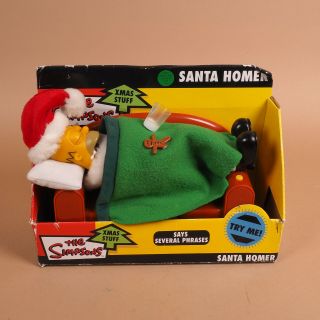 Gemmy Simpsons Xmas Stuff Sleeping Santa Homer Simpson On Couch W Box -