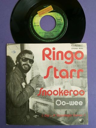 Spain Ringo Starr Snookeroo / Oo - Wee 7 " 45 Vinyl Apple 1975 Ps Promo