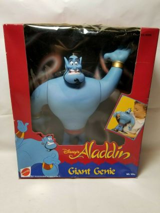 Vintage Disney Aladdin Giant Genie Action Figure Nib Mattel Damage To Plastic