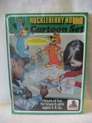 Vintage 1976 Hanna - Barbera Huckleberry Hound Cartoon Set 70s Tv Show Mib
