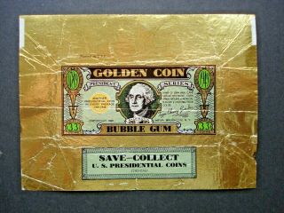 1949 Topps Golden Coin Bubble Gum Foil Wrapper Grover Cleveland Htf