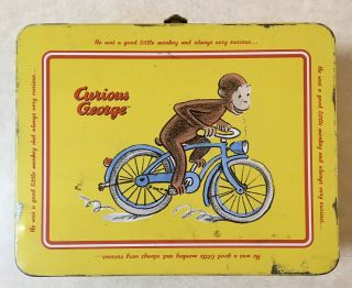 Curious George Metal Lunch Box,  Classic Cartoon Tin Lunchbox Display Piece,  2010