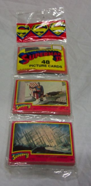 1980 Vintage Superman 2 Ii Movie 48 Picture Trading Cards Pack Dc Comics