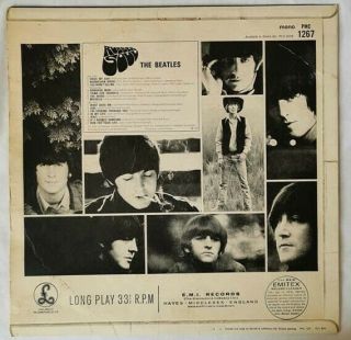 RUBBER SOUL - 1965 THE BEATLES LP ALBUM RECORD UK PMC 1267 LOUD CUT E.  M.  I VINYL 3