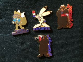2002 Salt Lake Olympic Pin Mascots Media - Set Of 4