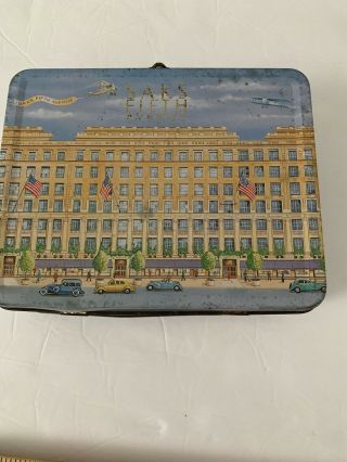 Saks Fifth Avenue Collectible Metal Tin Lunch Box Storage Container Decor