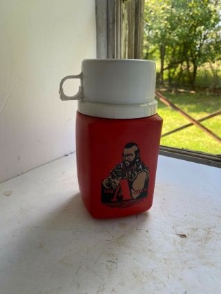 Vintage 1983 Mr T The A Team Childs Thermos Red 8 Oz Travel Red Drinking Jug Cup