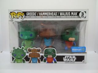Funko Pop Star Wars Walmart Greedo,  Hammerhead & Walrus Man 3 Pack 2