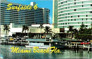 Vintage Postcard Surfside 6 Fontainebleau Hotel Miami Beach Florida Unposted