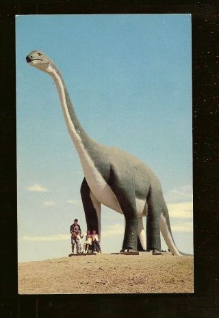 Vintage Dinosaur Park Brontosaurus Postcard Rapid City South Dakota