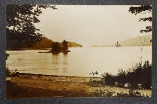 Vintage Rppc View Of Steamboat From Glenburnie Lake George York