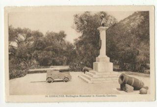 Gibraltar Wellington Monument In Alameda Gardens Vintage Postcard Roisin 291c