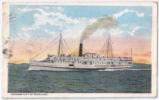 Steamer City Of Rockland Eastern Steamship Co Vintage Postcard