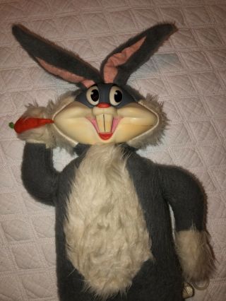 Vintage 1964 Mattel Bugs Bunny Talking Plush Rubber Face Pull String Doll