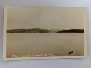 Md Maryland Garrett County Deep Creek Lake Canoe Rppc Vintage Postcard