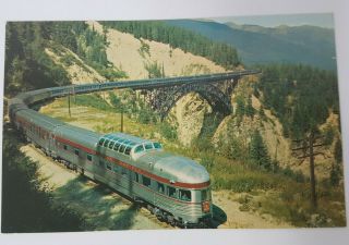 `the Canadian`train In The Rockies Canada Vintage Post Card