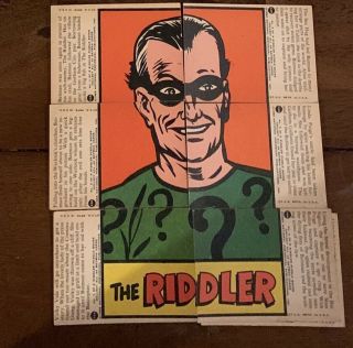 7 Vintage 1966 Batman Cards Red Bat Series Riddler Back 1 - 6 2 6’s