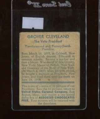 1932 U.  S.  Caramel Presidents ORANGE BACKGROUND - Grover Cleveland 2