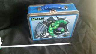 2003 The Hulk Movie Metal Lunch Box And 7 " Hulk Toy Roars.  Marvel