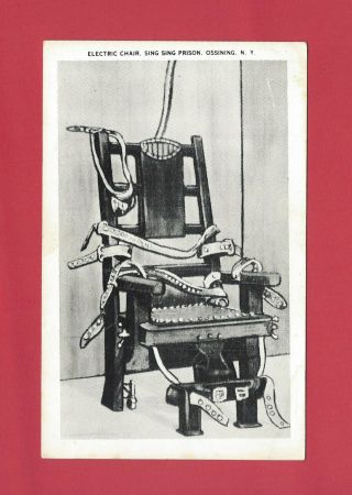 Electric Chair Sing Sing Prison Ossining York Vintage Postcard By Pendor