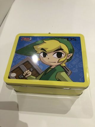 Legend Of Zelda The Phantom Hourglass Yellow Lunch Box Case Tin Nintendo Ds