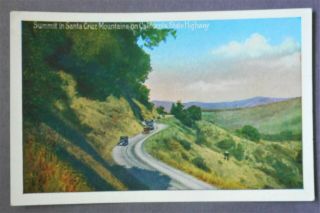 Vintage Postcard Santa Cruz Mountains Highway Cal