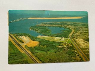 Nc North Carolina Outer Banks Aerial Bonner Bridge Vacation Vintage Postcard