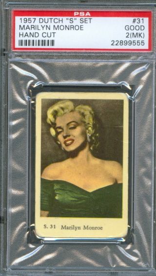 1957 Dutch Gum Card S Set 31 Marilyn Monroe Strapless Green Dress Psa 2 (mk)