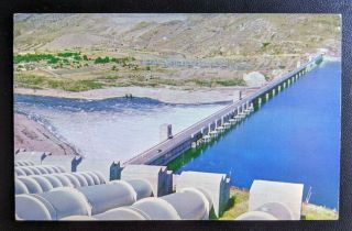 Vintage Postcard Grand Coulee Dam Irrigation Pipes Columbia River Washington
