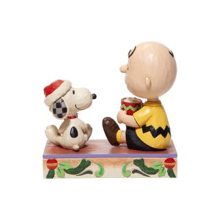 Jim Shore Peanuts Christmas Charlie Brown Snoopy with Cocoa Figurine w Box 2