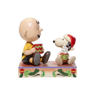 Jim Shore Peanuts Christmas Charlie Brown Snoopy with Cocoa Figurine w Box 3