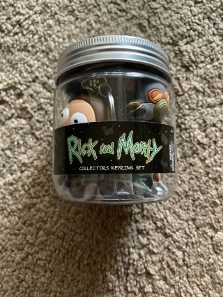 Sdcc 2018 Monogram Rick And Morty Pickle Rick Themed Gift Jar Keyring Set