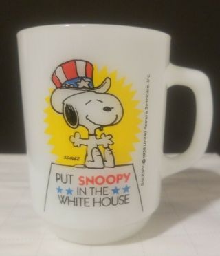 Snoopy Peanuts Put Snoopy In The White House Anchor Mug Cup Presidential 1958