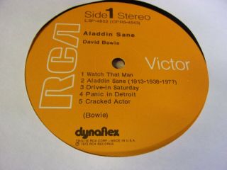 OG 1973 Rock LP: David Bowie - Aladdin Sane - RCA LSP - 4852 - w/ Fan Club Insert 2