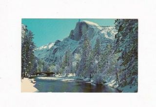 Vintage California,  Yosemite National Park,  Half Dome& Merced River Post Card